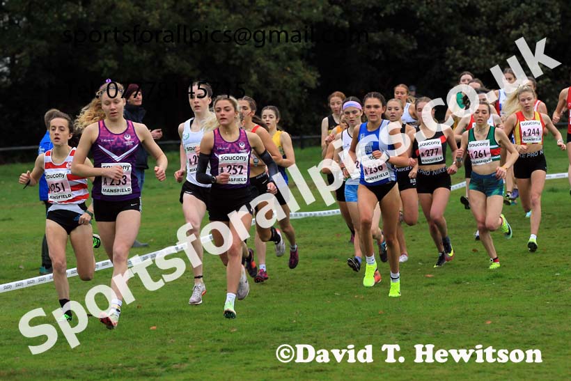 Junior Women, 2022 National Cross Country Relays, Berry Hill Park, Mansfield.  Photo: David T. Hewitson/Sports for All Pics